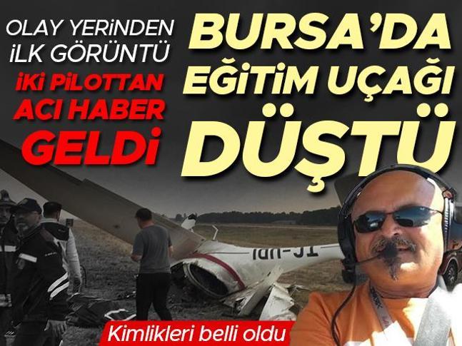 Son dakika... Bursa’da eğitim uçağı düştü: 2 pilottan acı haber