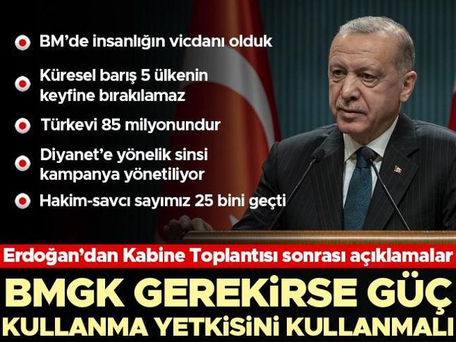 Son dakika: Cumhurbaşkanı Erdoğan: BMGK gerekirse güç kullanma yetkisini kullanmalı