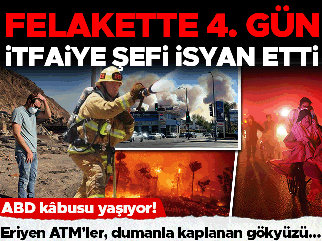 ABDdeki yangın felaketinde 4. gün İtfaiye şefi isyan etti... Eriyen ATMler, dumanla kaplanan gökyüzü...