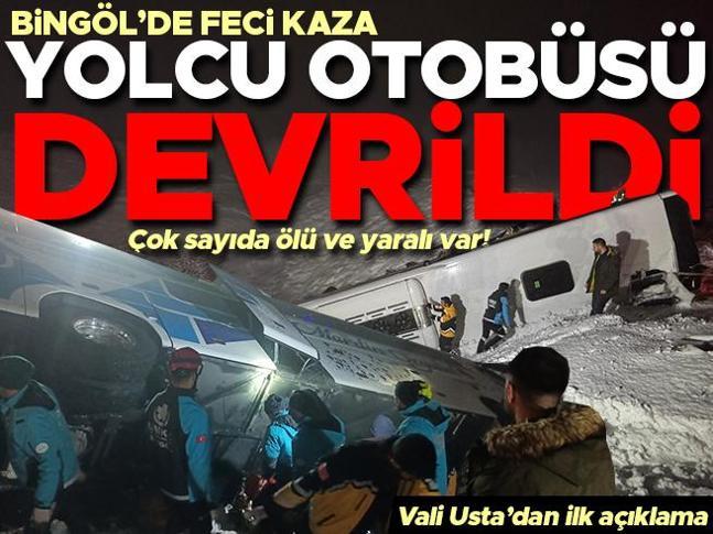 Son dakika haberi Bingölde yolcu otobüsü şarampole devrildi: 4 ölü 32 yaralı