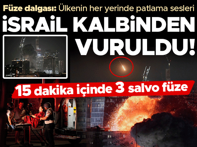 Son dakika... İran İsrailin kalbini vurdu İsrail genelinde şiddetli patlama sesleri :15 dakika içinde üç salvo füze