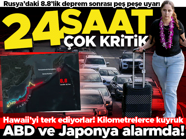 Rusyada 8.7 büyüklüğünde deprem Tsunmai uyarısı yapıldı