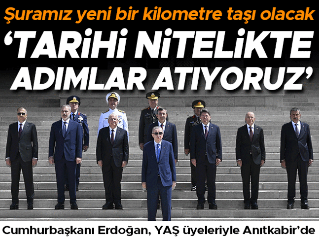 Cumhurbaşkanı Erdoğan, YAŞ üyeleriyle Anıtkabir’i ziyaret ediyor