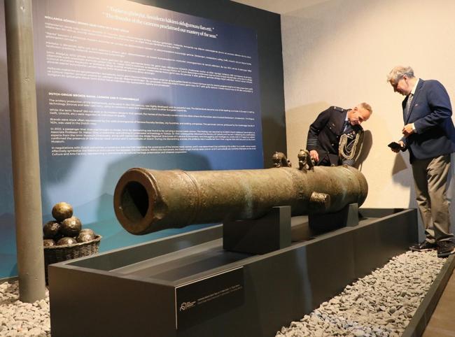 17th-century Dutch ship cannon put on display in İzmir
