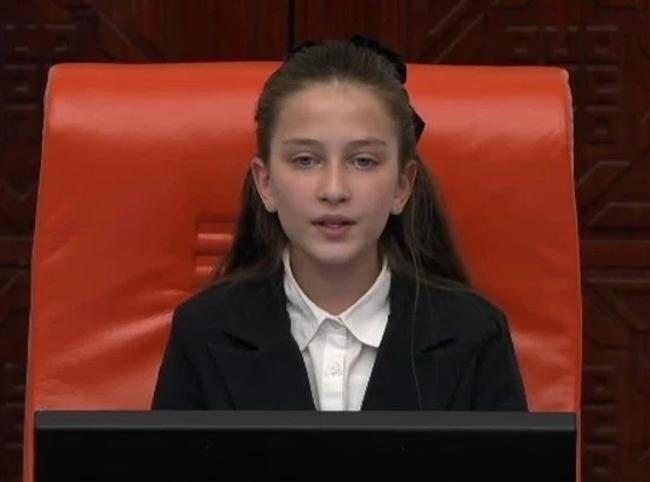 Children lead Turkish parliament at special session
