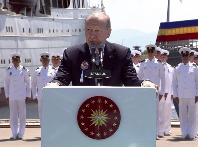 Erdoğan hails Türkiye’s first warship delivery to NATO, EU member