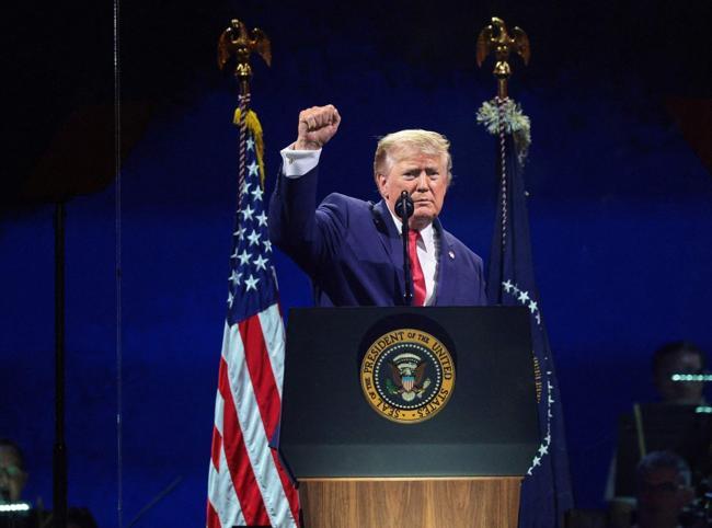 Trump hails US, blasts communists in 250th anniversary speech