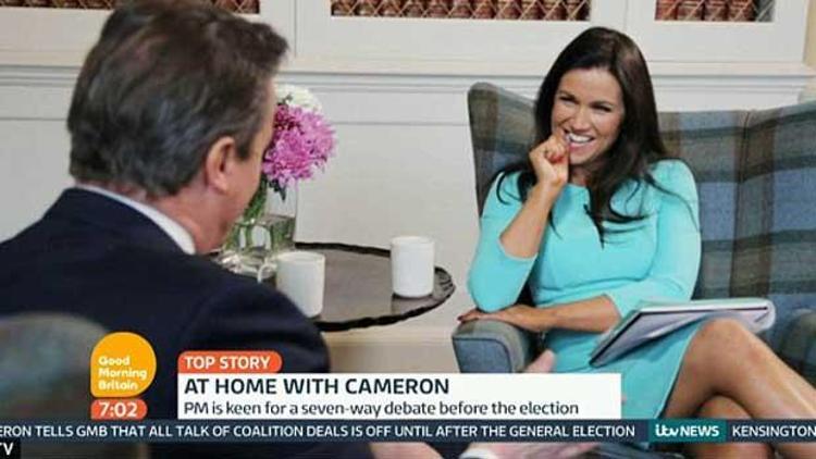 Ünlü sunucu Susanna Reid, İngiltere Başbakanı Cameron’la seksi bir röportaj yaptı