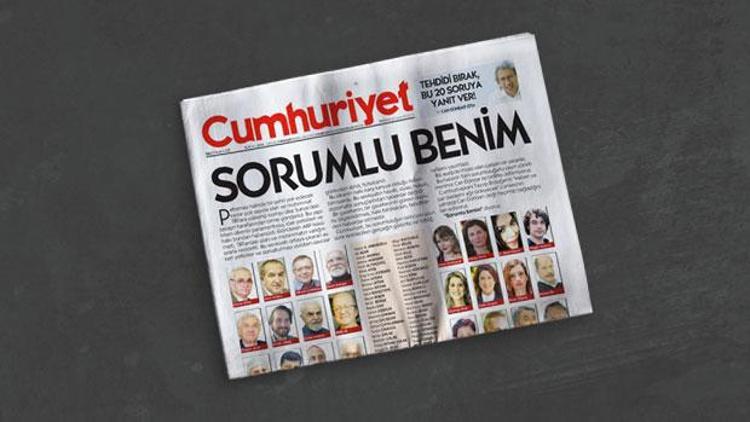 Cumhuriyet bugün böyle çıktı