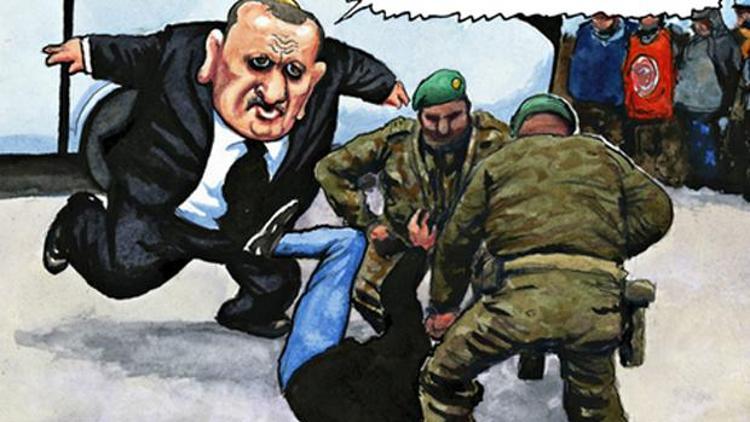 Guardiandan tekmeli karikatür