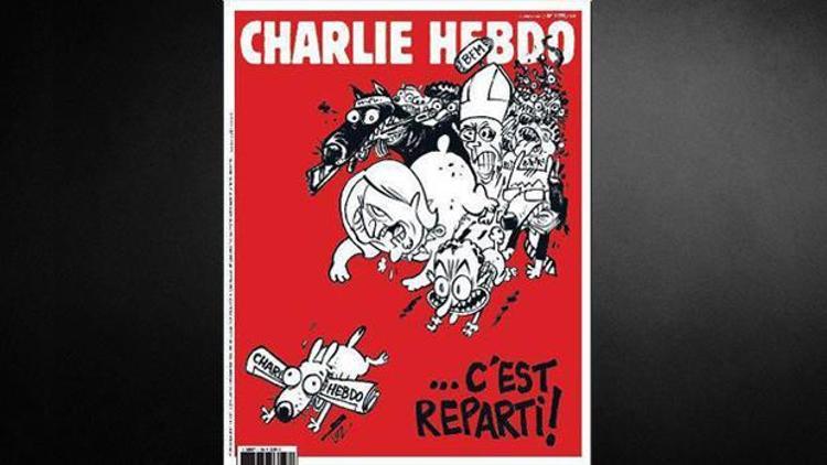 Charlie Hebdo bir buçuk ay aradan sonra yeni sayısıyla piyasada