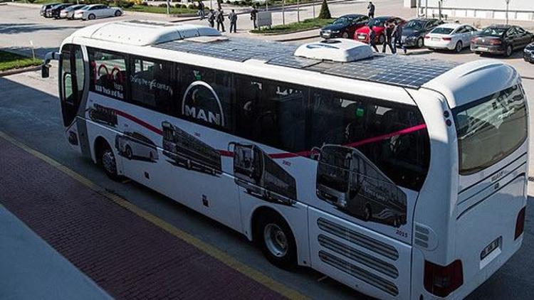 Türkiyenin ilk güneş otobüsü yollara çıktı