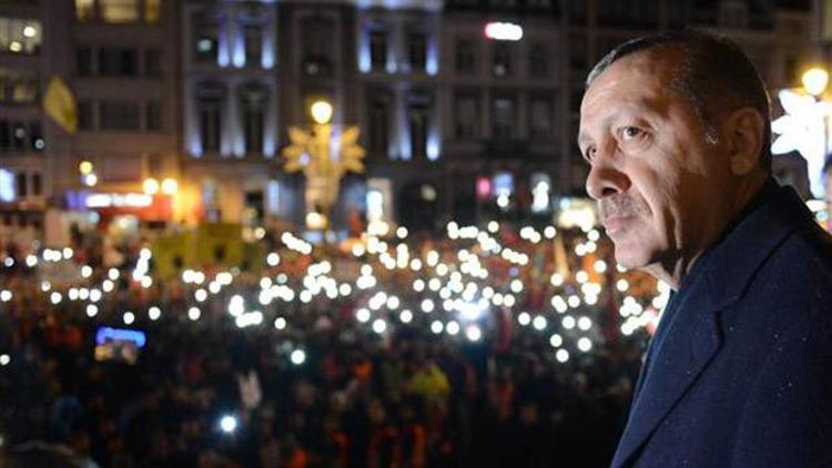 Erdoğandan Brükselde gece mitingi