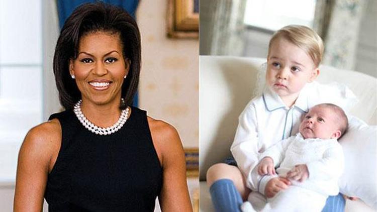 Michelle Obamadan kraliyet bebeklerine hediye