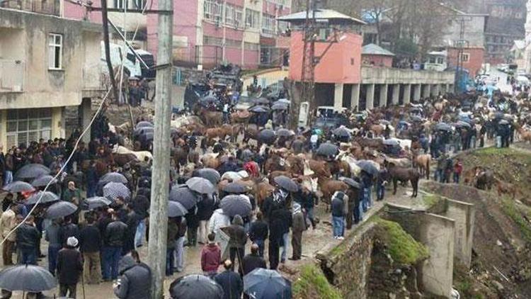 Katırlı protestoya gazlı müdahale