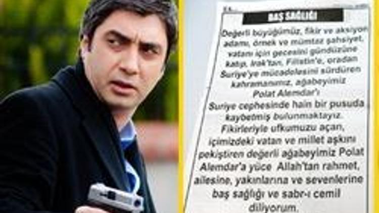 ’POLAT ALEMDAR’ İÇİN TAM SAYFA BAŞSAĞLI İLANI