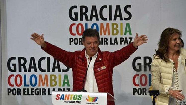 Kolombiyada Santos yeniden cumhurbaşkanı seçildi