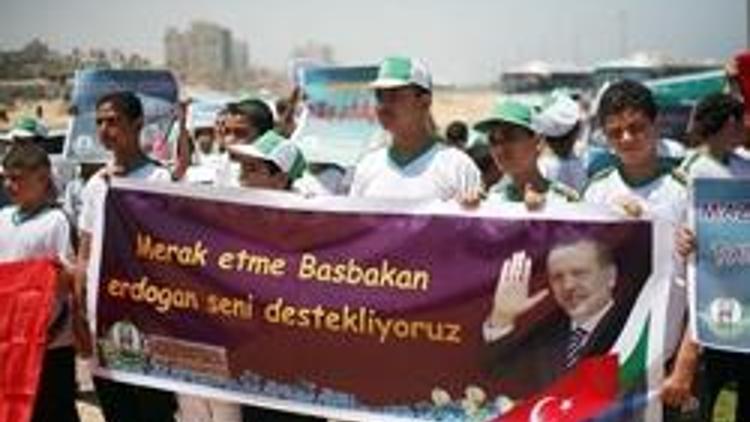 Gazzede Erdoğana destek gösterisi