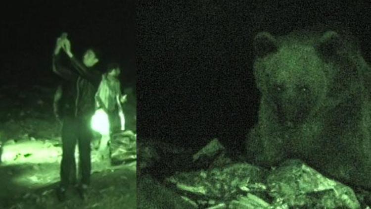 Çöplükte ayılarla selfie