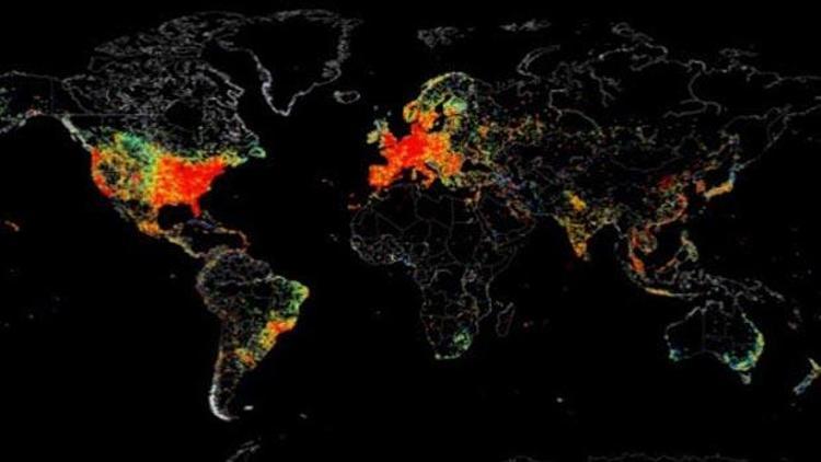 Bu da dünyanın internet haritası