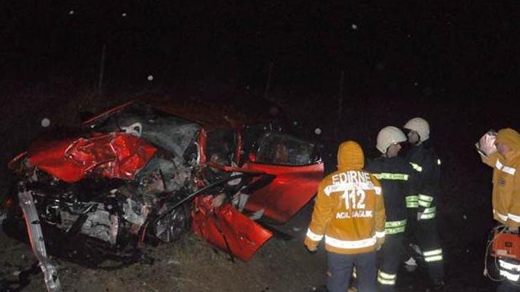 Edirnede feci kaza: 4 ölü, 4 yaralı