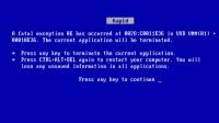 Windowsta mavi ekran şoku