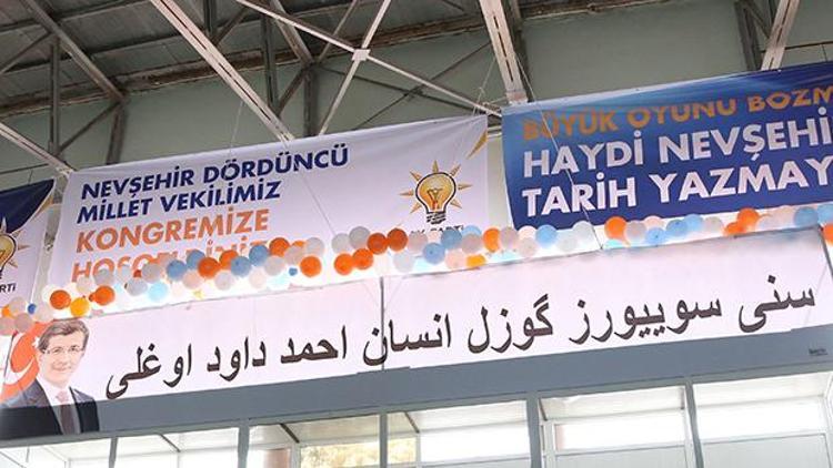 AK Parti Nevşehir İl Kongresinde Osmanlıca pankart