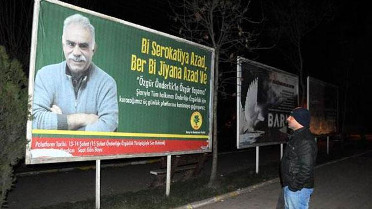 Diyarbakırda ilk kez Öcalan afişleri