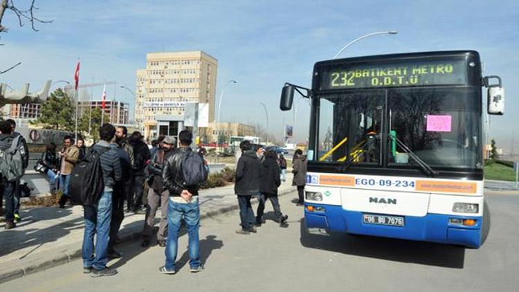 Öğrenciler eylem yaptı, EGO otobüsü ODTÜye girdi