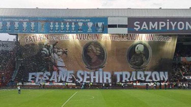 Trabzonspor-Galatasaray maçındaki dev pankartta inanılmaz hata