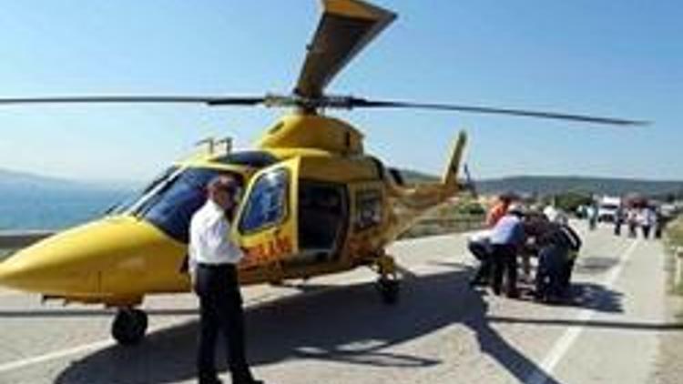 Kazaya ambulans helikopter yetişti