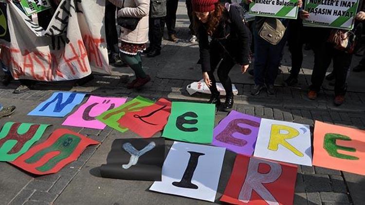 İzmirde Nükleere hayır eylemi