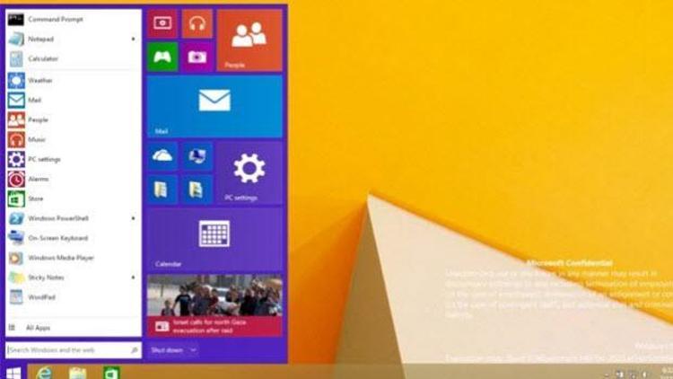 Başlat Menüsü Windows 8.1e geliyor