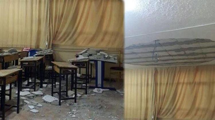 Ataköy’de okulda tavan sıvası çöktü