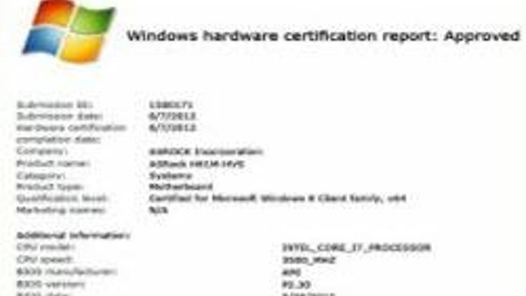 Windows 8 sertifikalı ilk kart