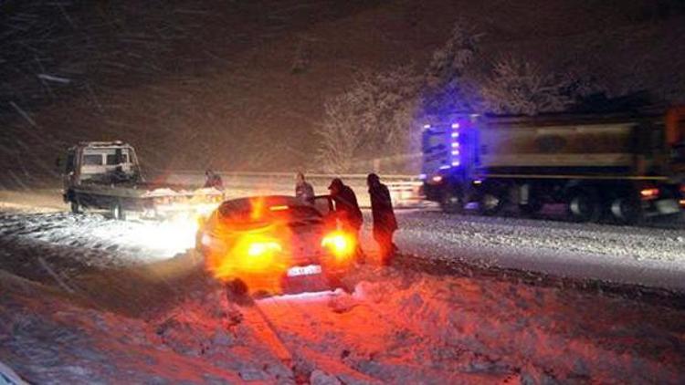 Bolu Dağında zincir uygulaması