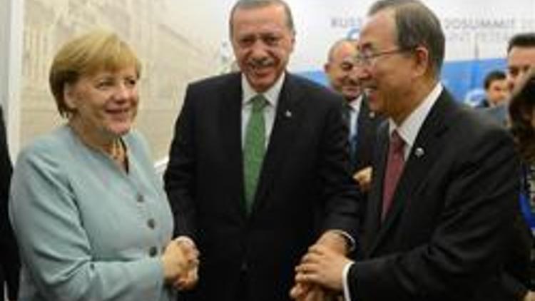 Erdoğan, Ban ve Merkel ile görüştü