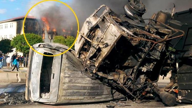 Patnosta belediye binası ve araçlar yakıldı