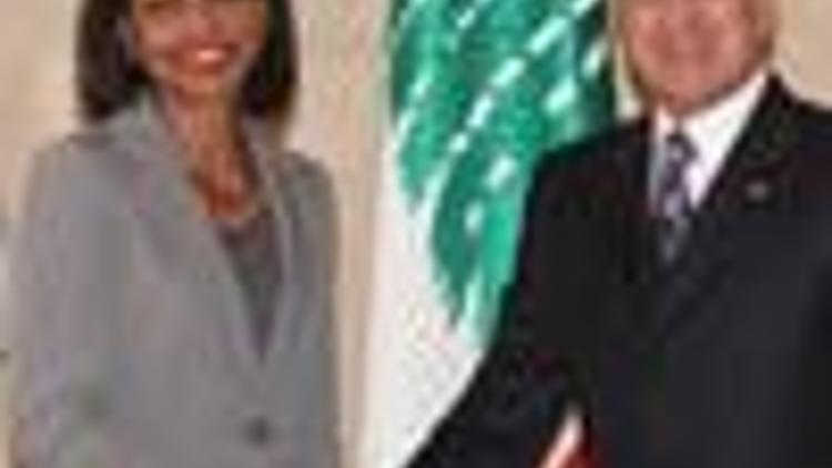 Rice visits Lebanon to bolster new president