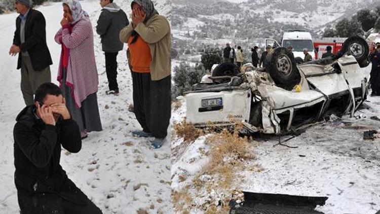 Öğretmenleri taşıyan minibüs uçuruma yuvarlandı