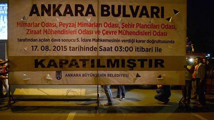 Ankara Bulvarı gece 03:00da trafiğe kapandı