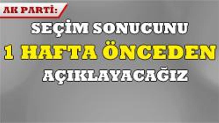 Seçim sonucunu bir hafta öncesinden açıklayacağız