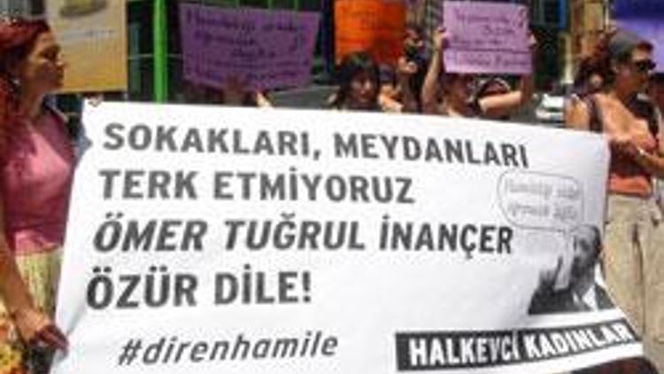 TRT önünde hamile protestosu