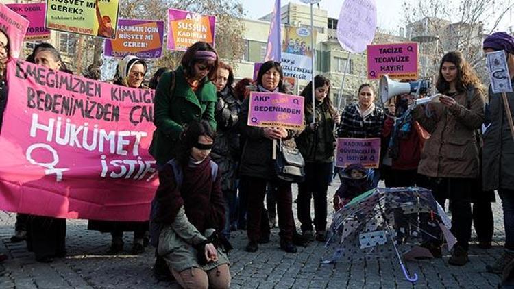 Kadın cinayetlerine çifte eylem