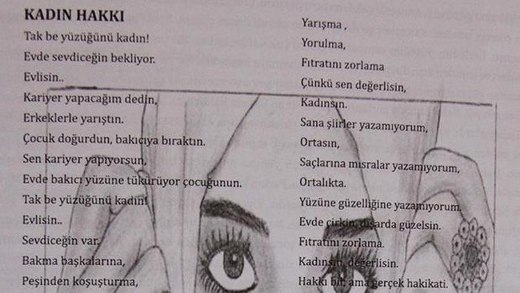 Okul dergisindeki şiirde çalışan kadına hakaret iddiası