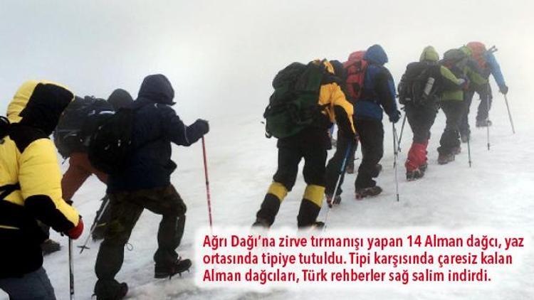 Alman dağcılar Ağrı’da donuyordu