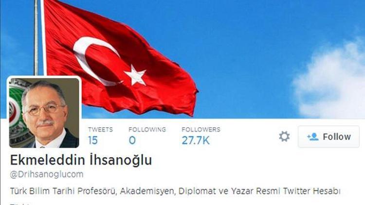 İhsanoğlu Twitterdan ilk mesajlarını yazdı