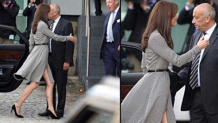 Kate Middleton yırtmacı ve perçemleriyle döndü