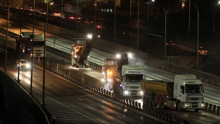 Haliç Köprüsü metrobüs yolu bakıma alındı