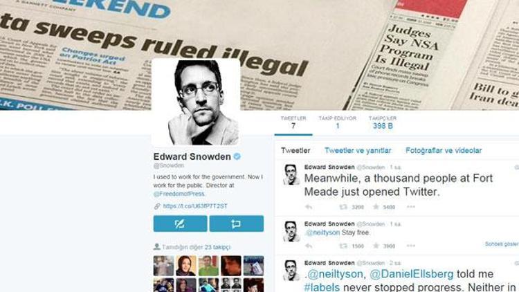 Edward Snowden twittera girdi